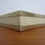 Travertine & Brass Ashtray by Fratelli Mannelli, Italy, 1970s