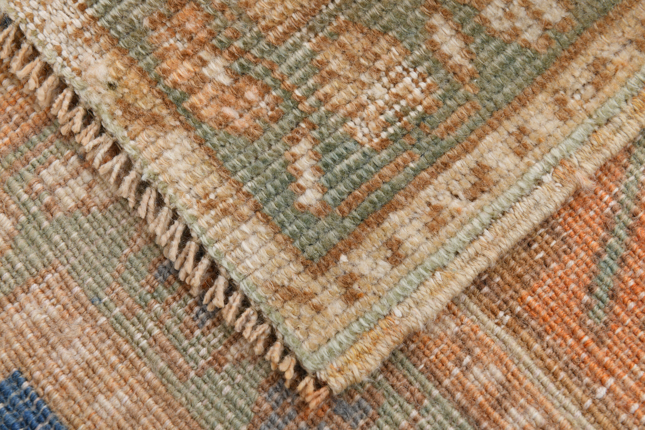 Handmade blue oushak rug 280x167cm