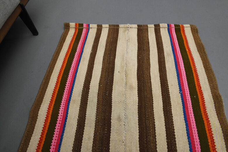 Vintage striped kilim hallway rug 60 x 182 cm