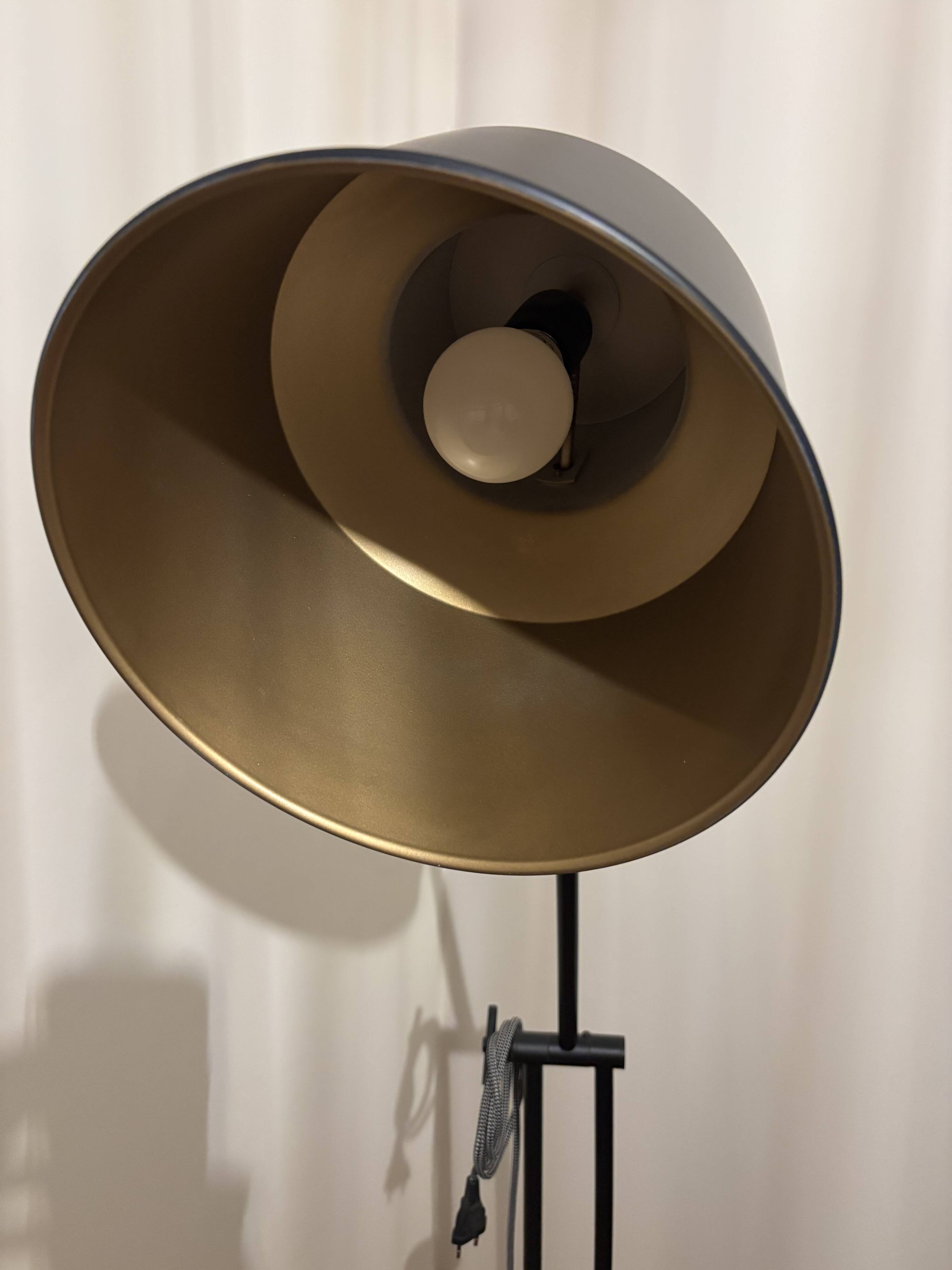 Black industrial style floor lamp