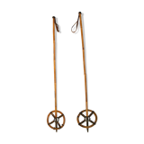 Old pair of ski reed leather stick