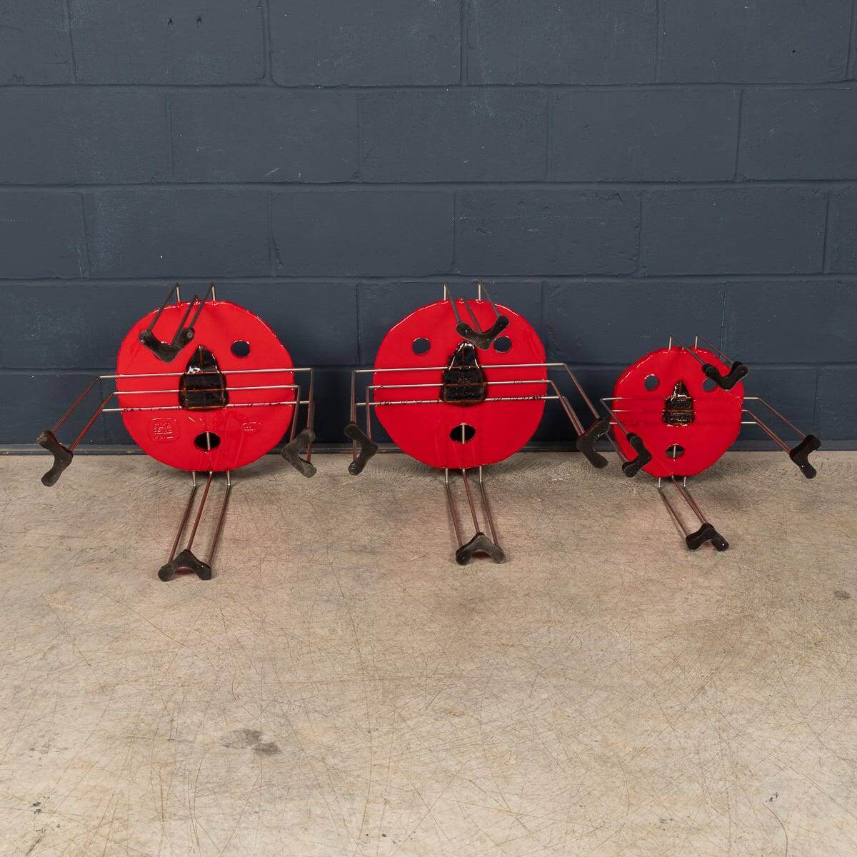 Italian set of 3 'fish design' tables from the triple play series, gaetano
