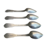 Set of 4 Old Spoons in Dwarf with surnames