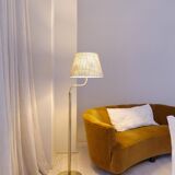 Sculptural modern brass floor lamps from the mid-century Luxus, Sweden, 1970s.