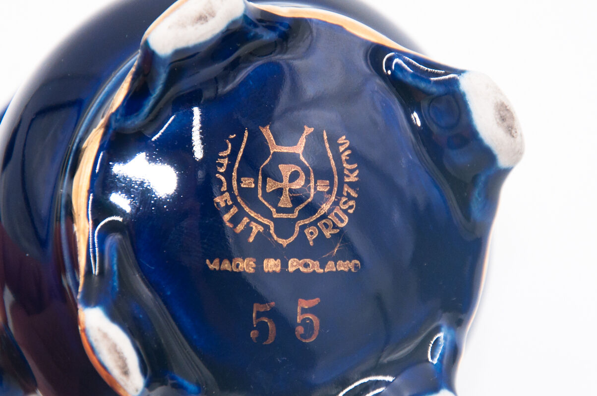 Coffee service, cobalt porcelite, Pruszków, 1960s