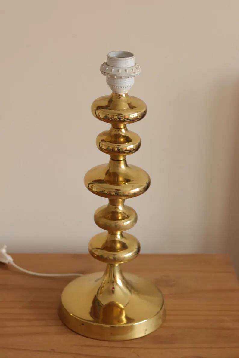 Pair of Swedish Coil Table Lamps