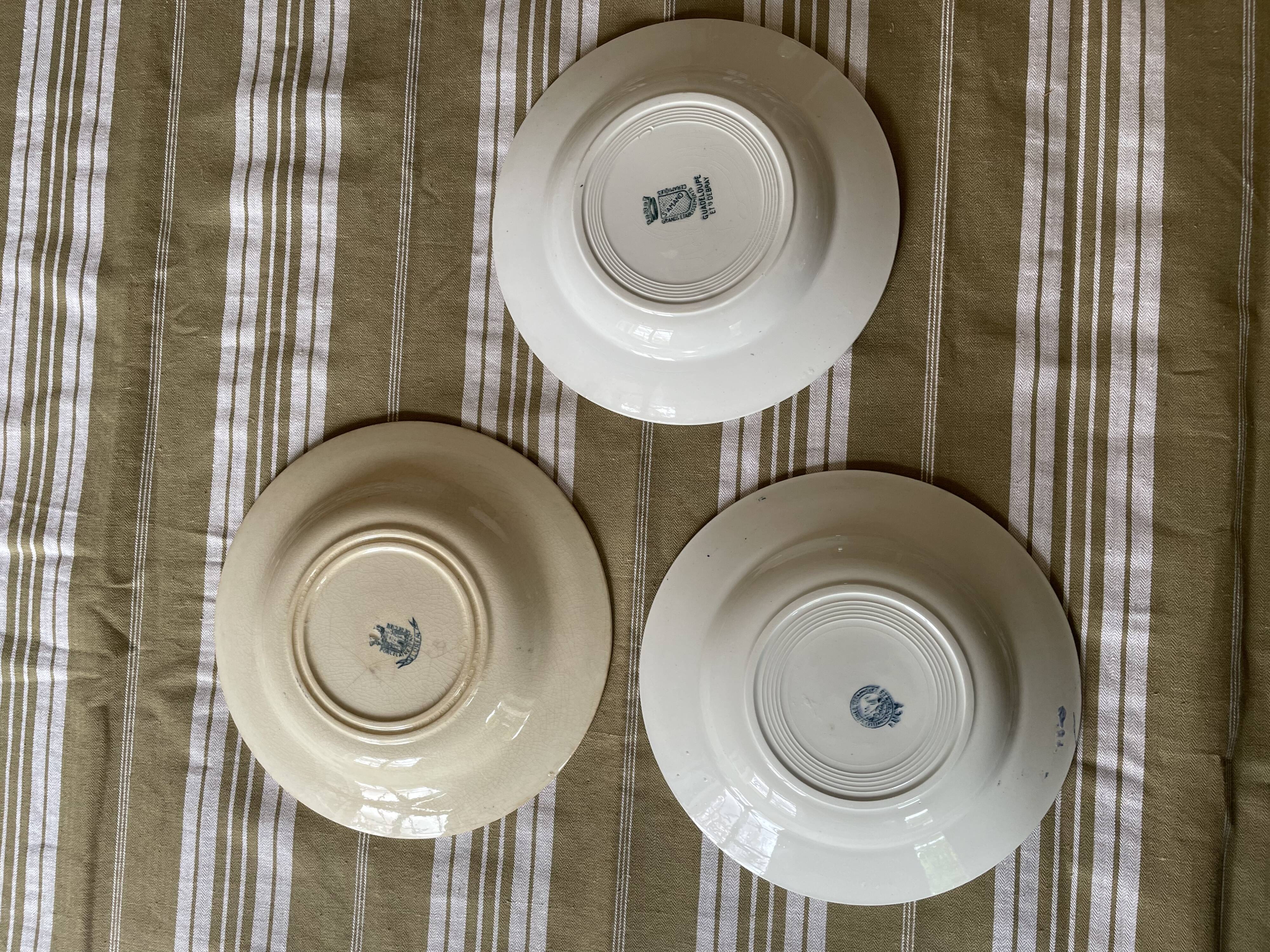 Mismatched ironstone plates
