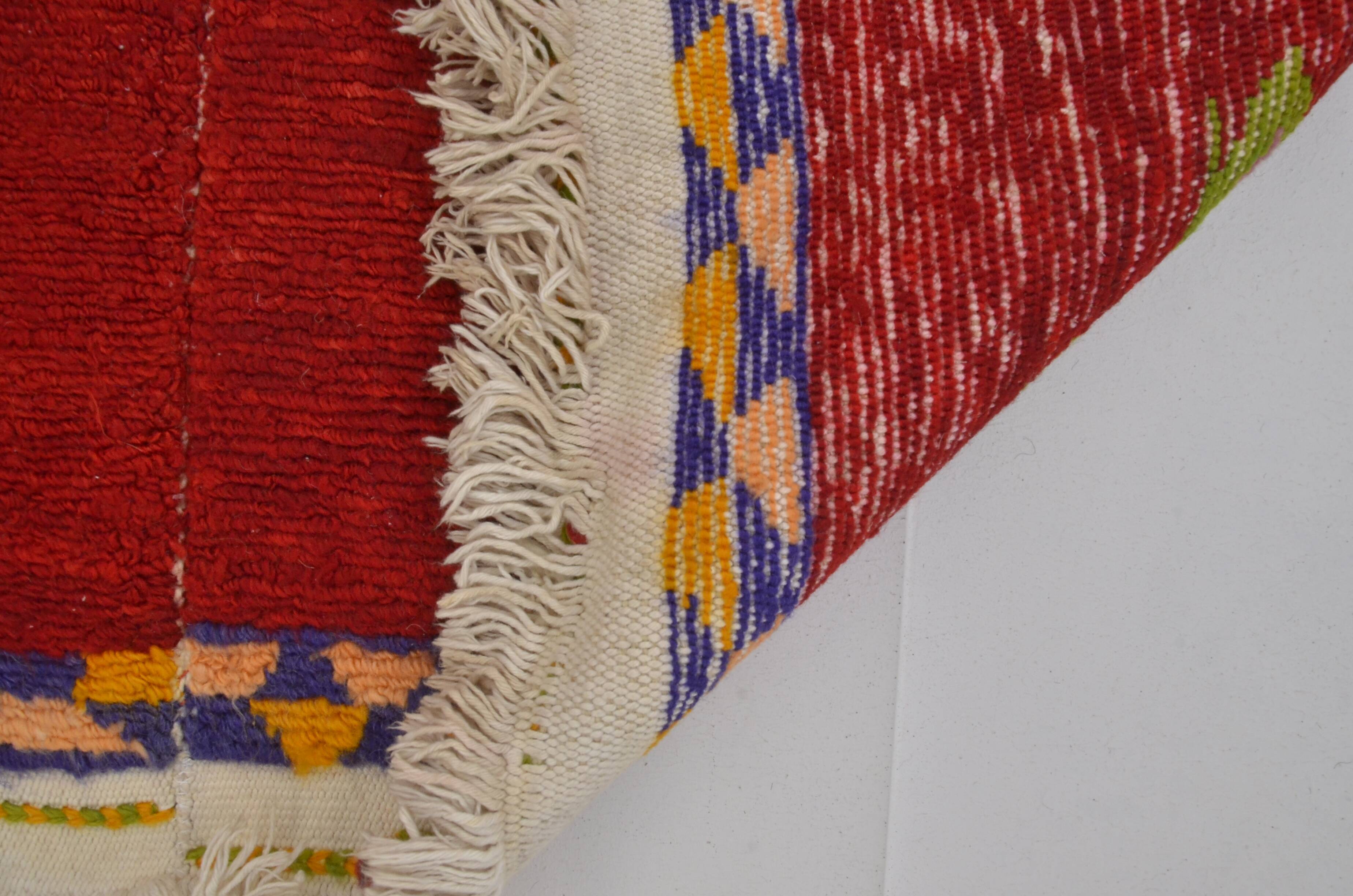 Vintage Handmade Angora Wool Rug sku 1670