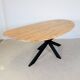 Organic oak dining table with steel matrix base, Hjort Knudsen
