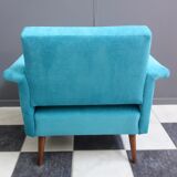Blue velvet armchair 1960s