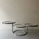 round and rotating coffee table in glass and chrome, design 1970