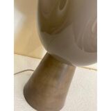 Lampe de table contemporaine en verre de style Murano beige laiteux
