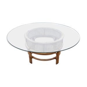 table basse rotin et