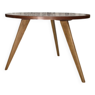 Neyla coffee table in wood and marquetry