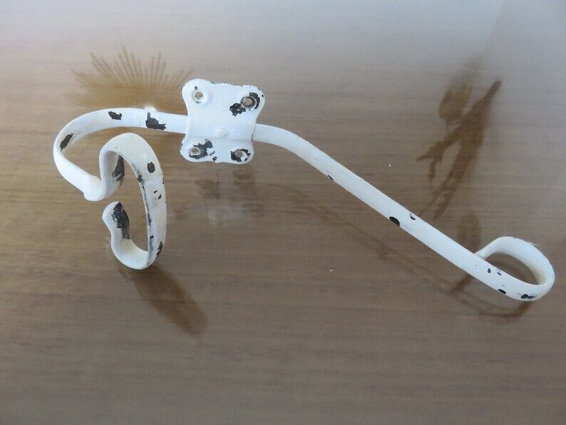 Pair of white metal hooks 30s 40s