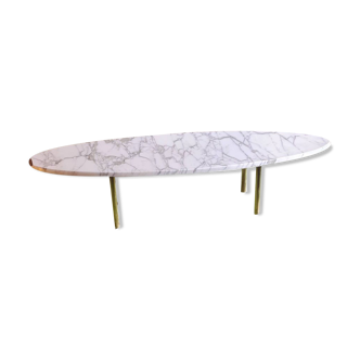 Marble and brass coffee table