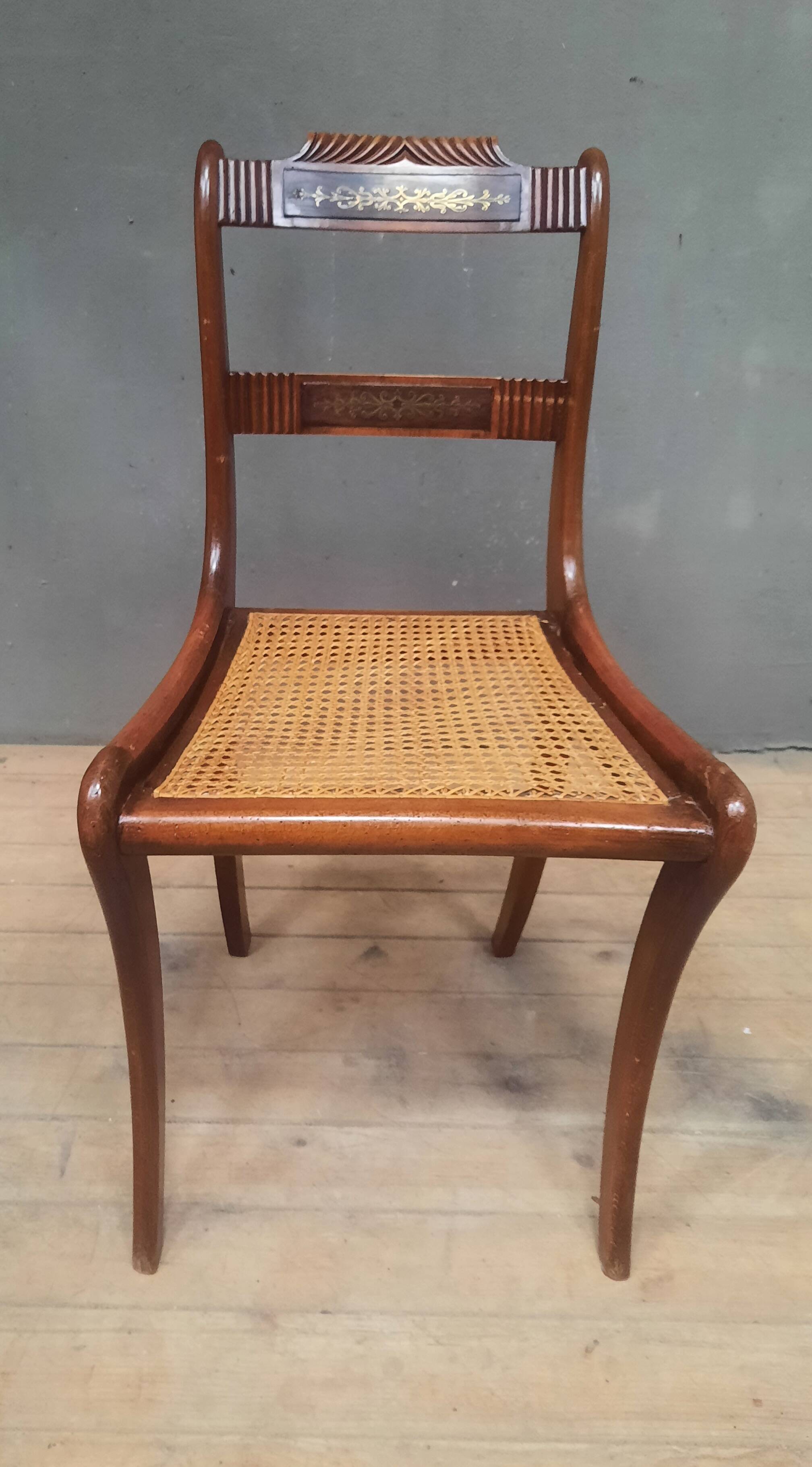 Caned chair from the nineteenth century.