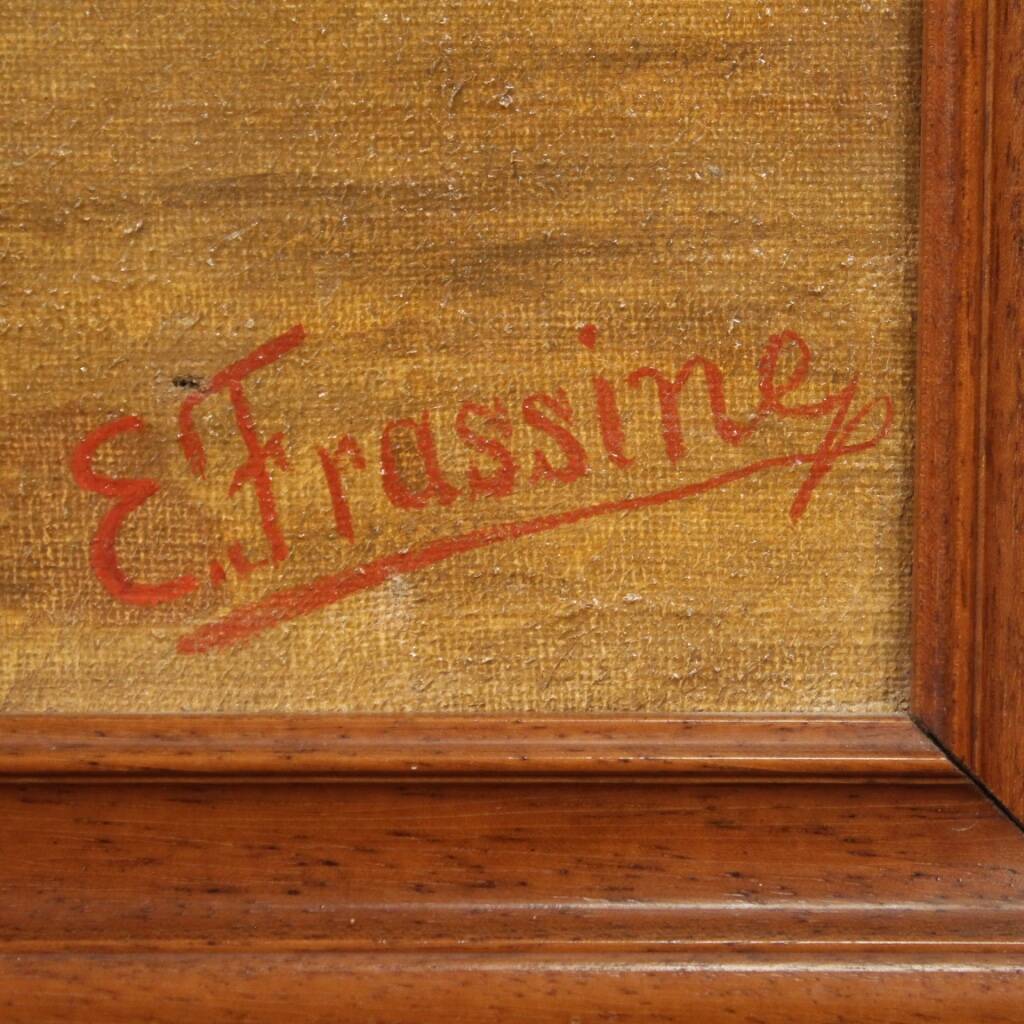 Tableau religieux huile sur toile Saint Roch du XXème siècle