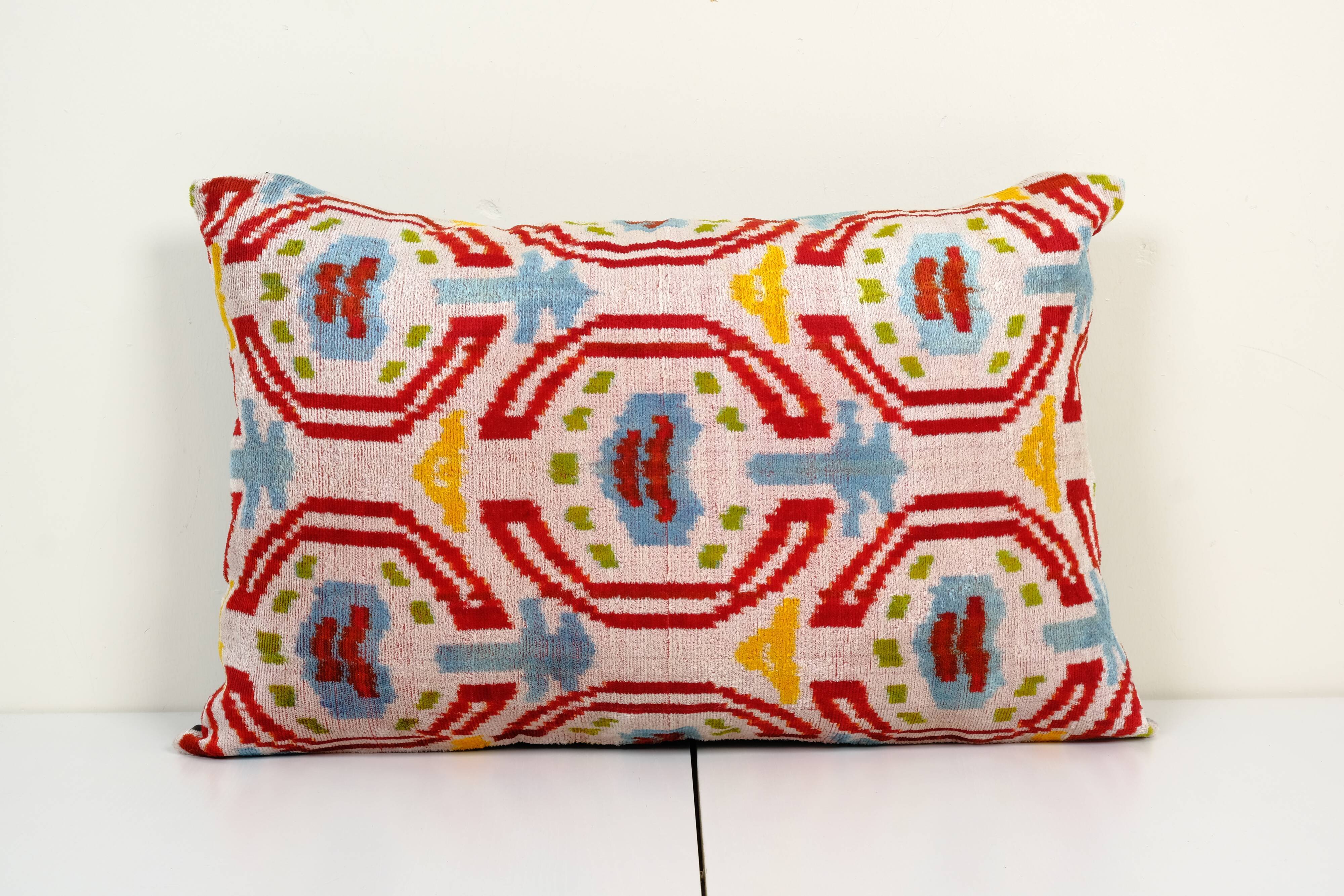 Ikat velvet pillow