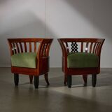 Paire de Fauteuils Art Déco Vert