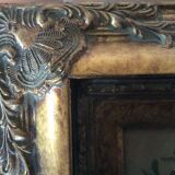 Golden and black frame table