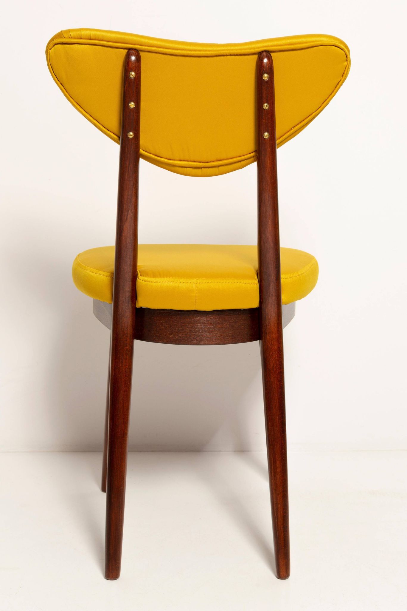 Midcentury Heart Chair in Yellow Satin Dedar Gildo Fabric, Europe, 1960s