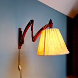 Scandinavian design teak scissor wall light, 1960s
