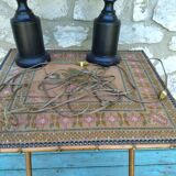 Pair of turned wooden lamps