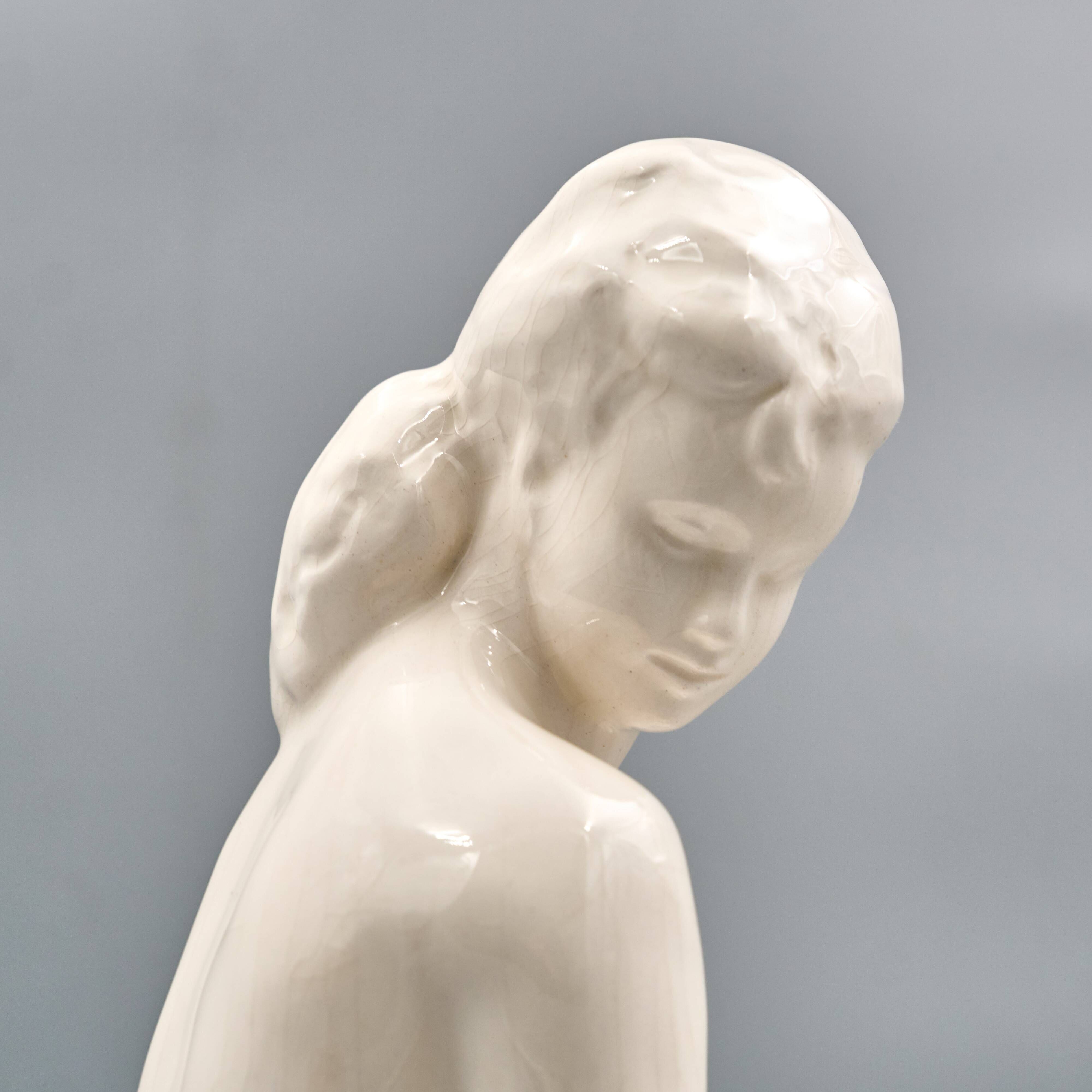 Ceramic Woman Figure, Jihokera Bechyně, 1986, Czechoslovakia