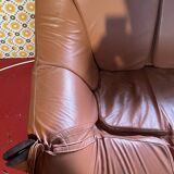 Percival lafer mp-211 sofa set with two armchairs and an ottoman in leather.