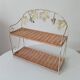 Vintage wall shelf or freestanding wicker in bohemian style.
