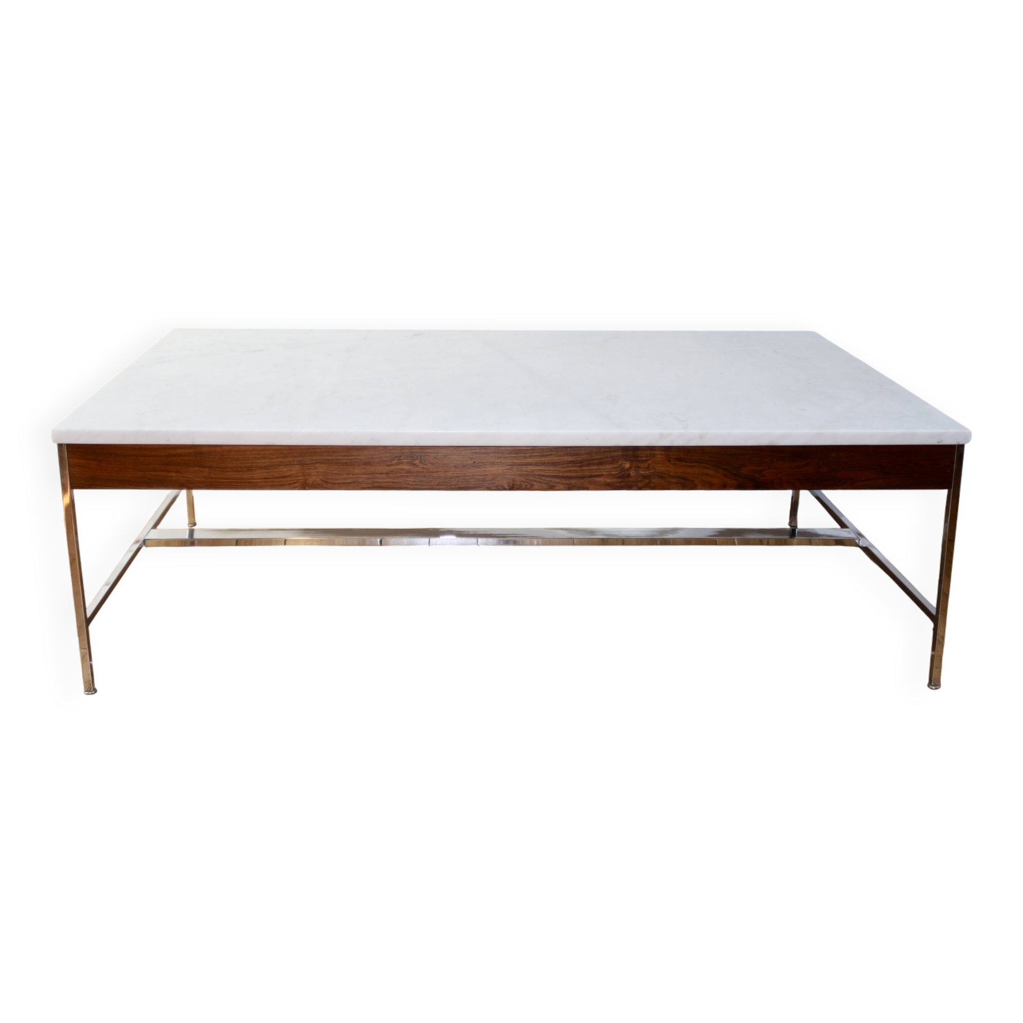 Table basse design marbre et palissandre Georges Nelson 1970