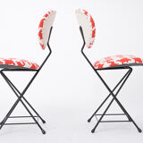 Paire de chaises F & T modernes hollandaises retapissées du milieu du siècle par Rob Parry