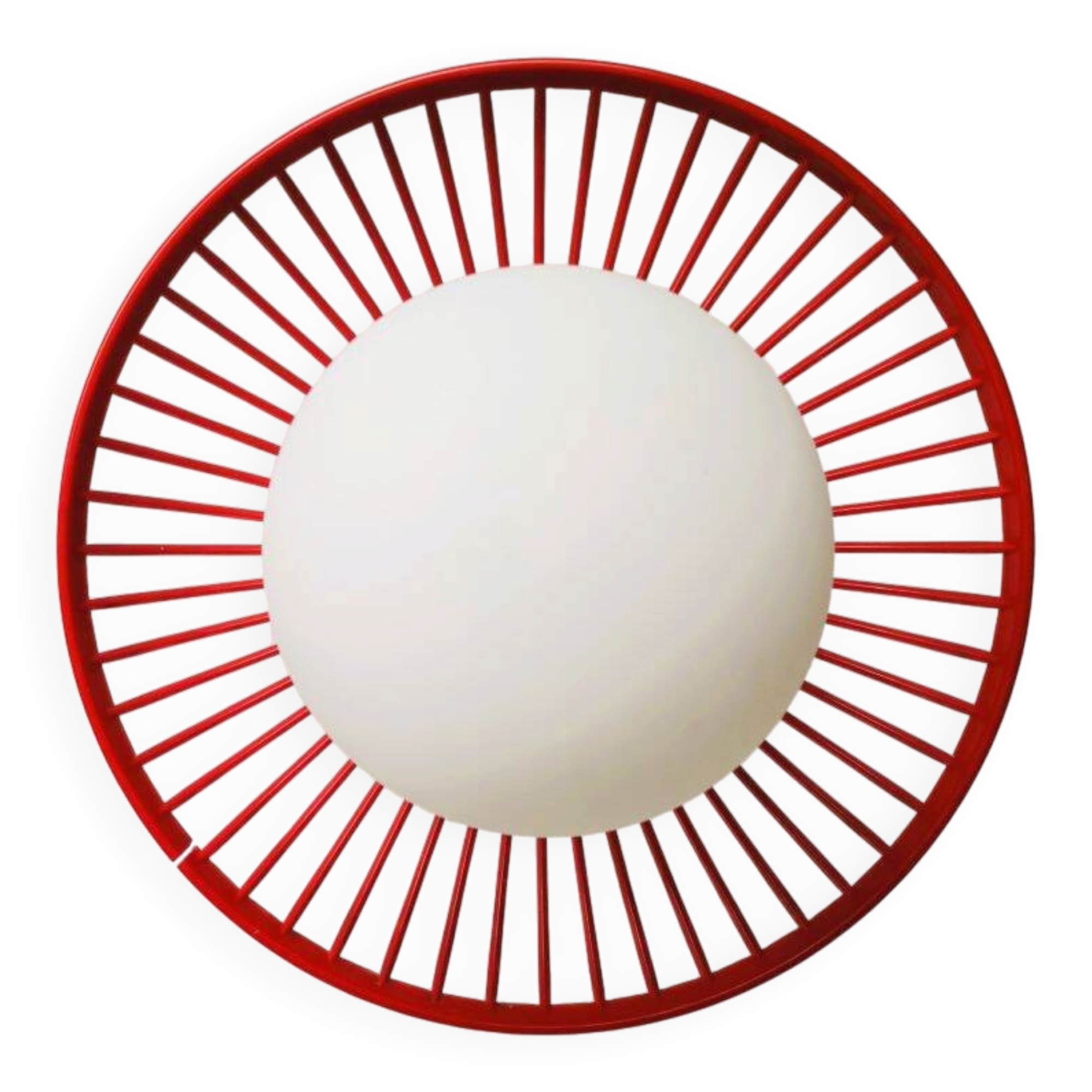 Mid-Century Kitchen Table Hanging Lamp in Red Plastic, 1960s