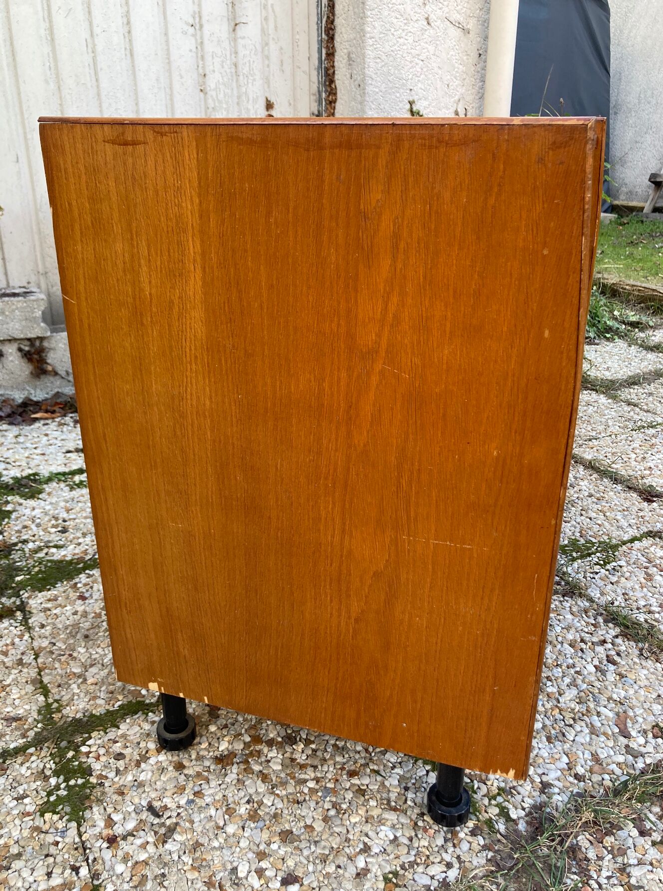 Rattan chest of drawers and vintage wood