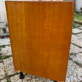 Rattan chest of drawers and vintage wood