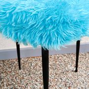 Tabouret moumoute bleue