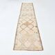 Tapis de couloir vintage turc crème et marron 3x12, 79x366 cm