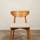 Modern chair Scandinavian design light wood natural Lin fabric mid century modern design
