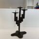 Brutalist Iron Textured Hand Forged Candleholder, Mid-century Modern, 1960s