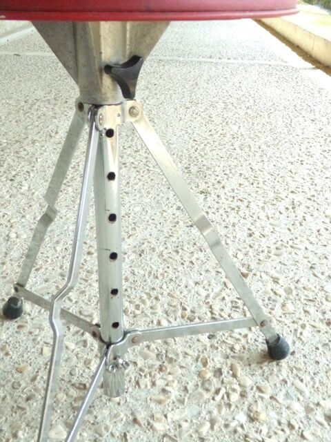 Vintage skai and metal, folding stool