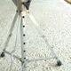 Vintage skai and metal, folding stool