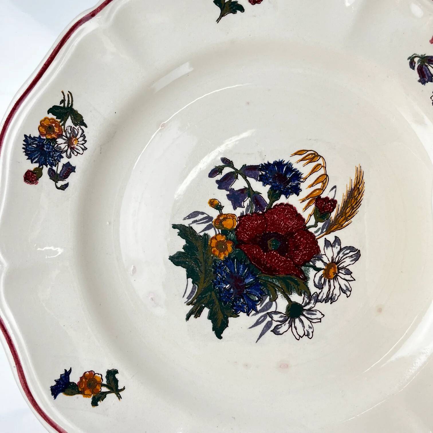 Set of 8 dessert plates "Agreste" Sarreguemines, 20th century