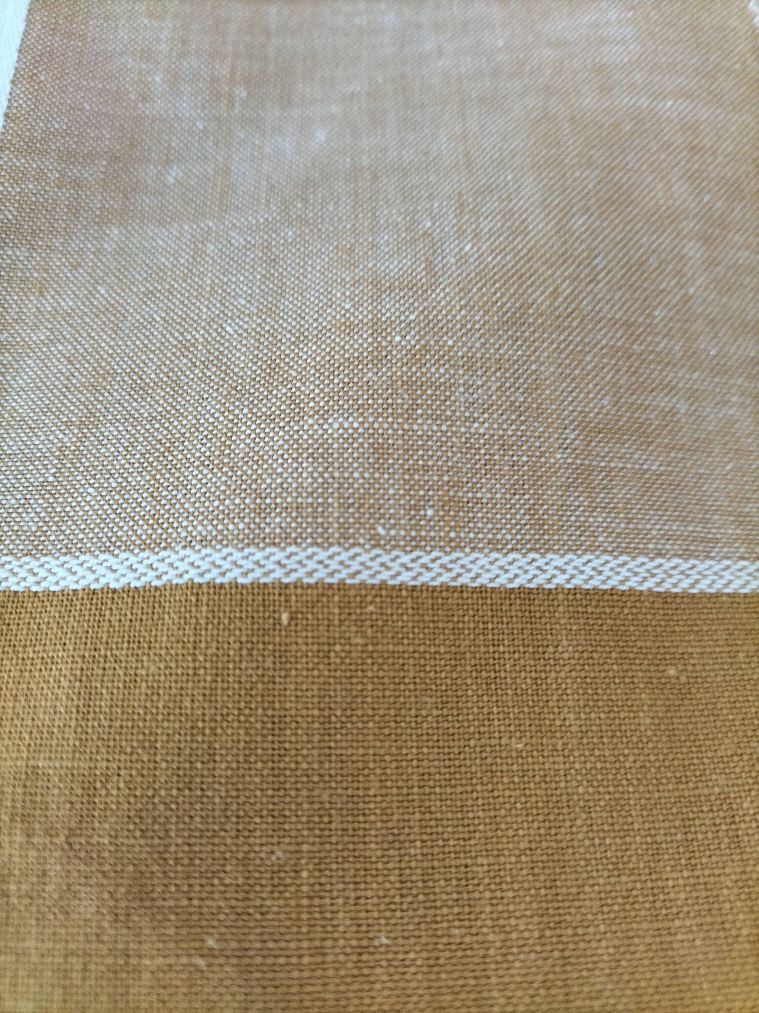 Nappe et 8 serviettes vintage – tons caramel et moutarde dorée