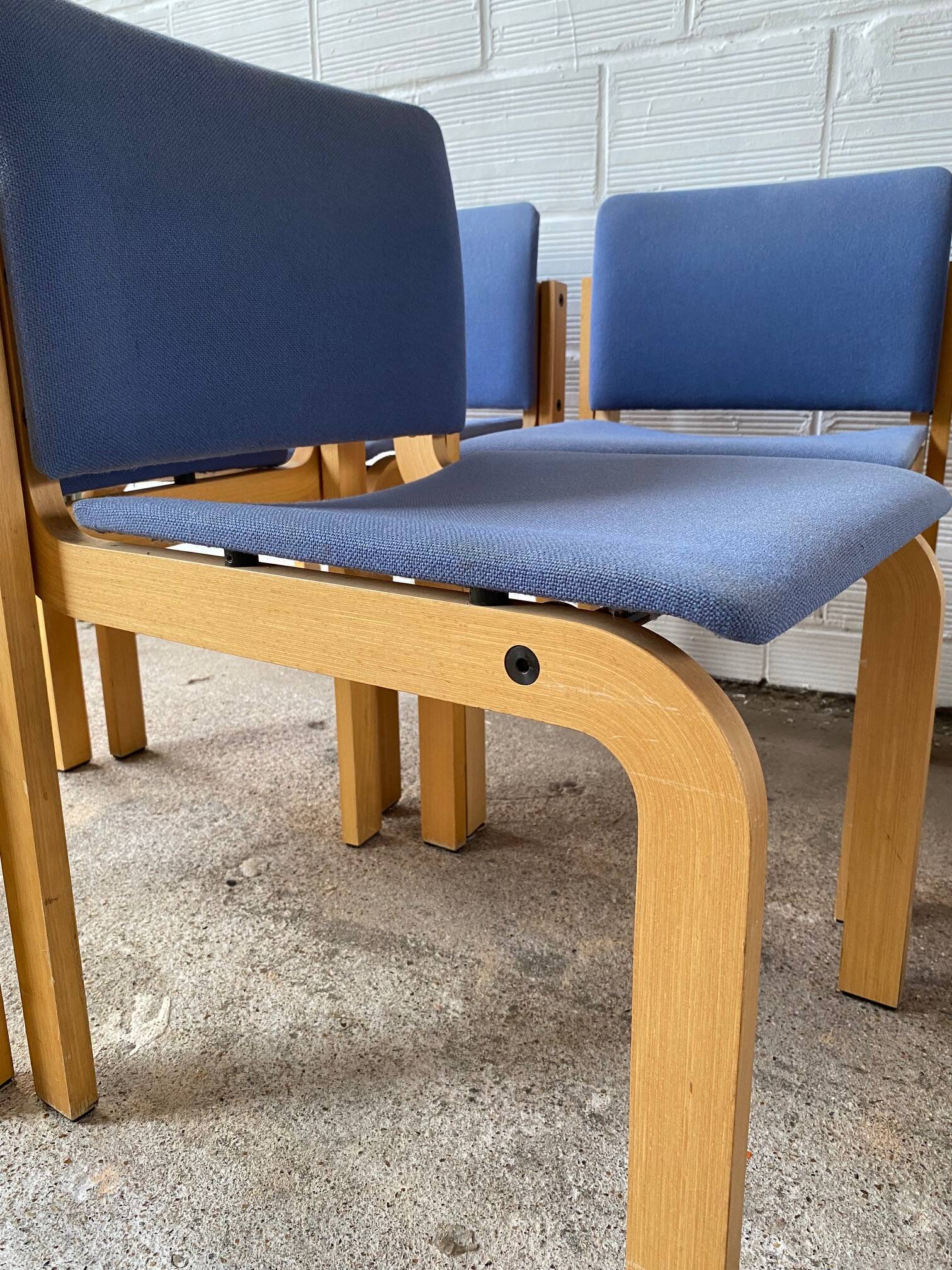 Set of 4 Fritz Hansen Scandinavian chairs
