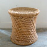 Stool in rattan and rope, 60 years