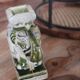 Vintage elephant ashtray in glazed ceramic – Green, cream and blue – Asian decor