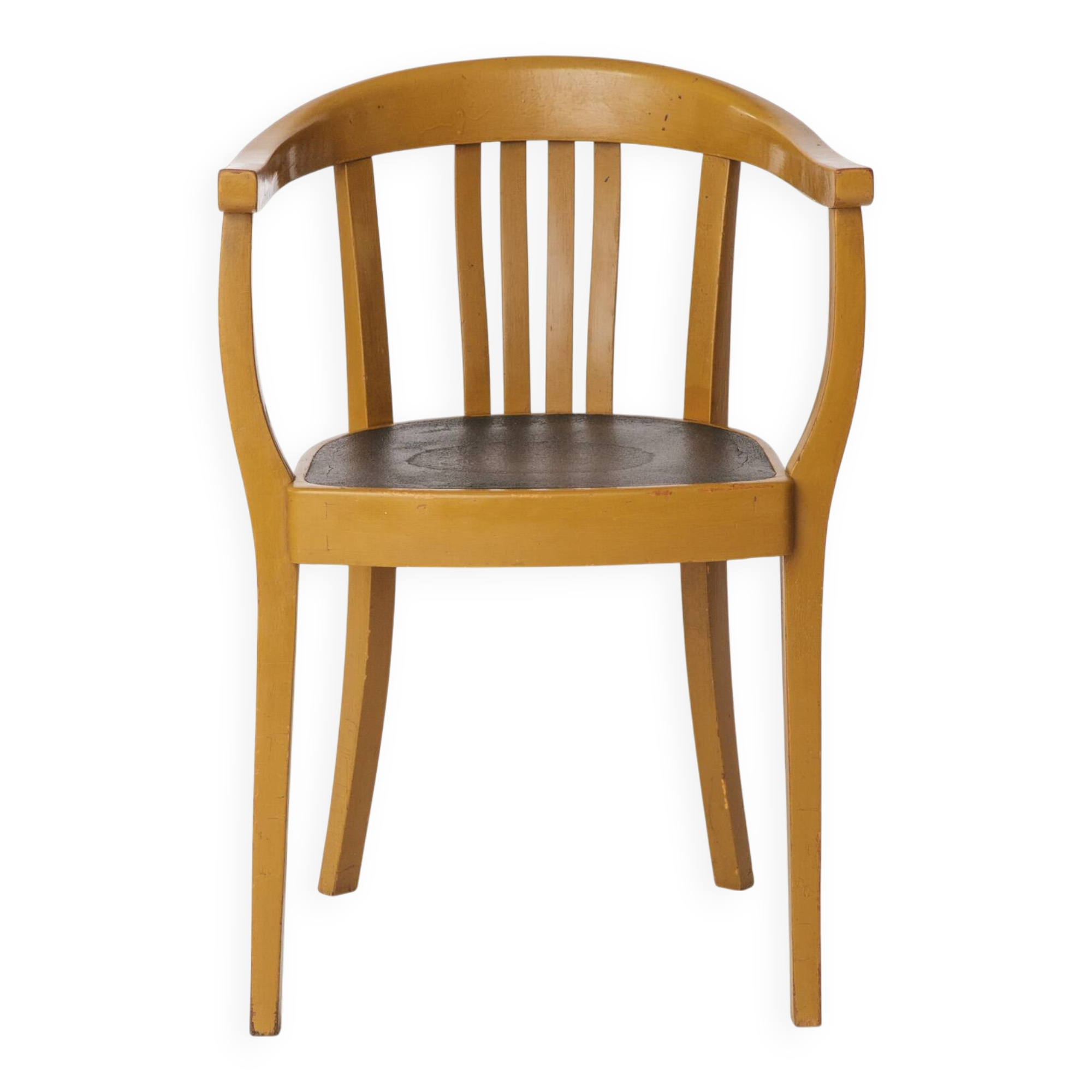 Fauteuil vintage allemand – Jaune moutarde et vert des années 1950 – Style Mid-Century