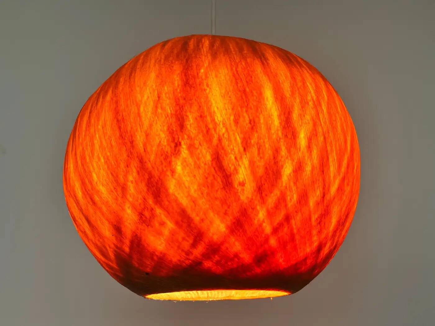 Beautiful design midcentury cocoon resin pendant, 1950s