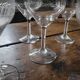 8 vintage stemmed glasses, French glassware, 1950s.